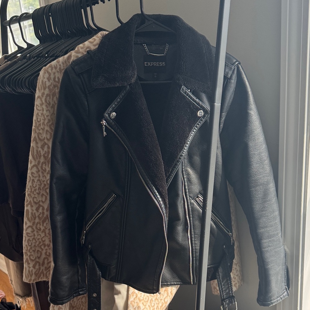 Express Women's Black Leather Jacket